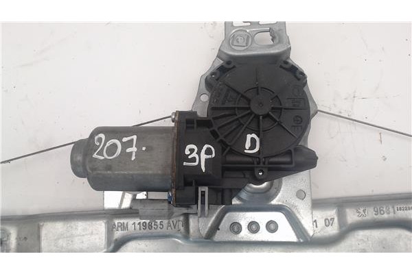 Recambio de mecanismo elevalunas delantero derecho para peugeot 207 referencia OEM IAM 9681182280 400912D 