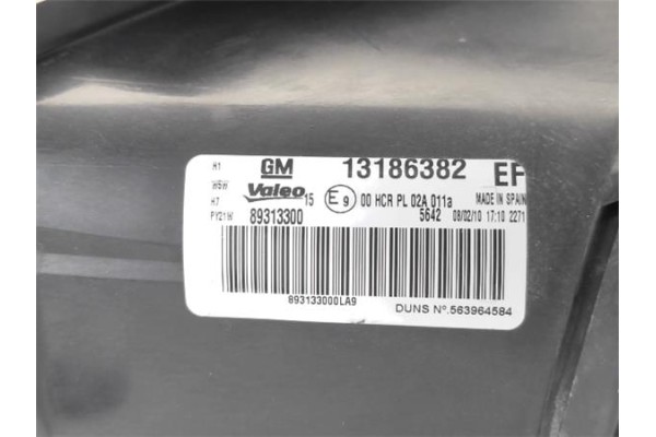 Recambio de faro delantero dcho para opel corsa d 1.2 referencia OEM IAM 93189358  