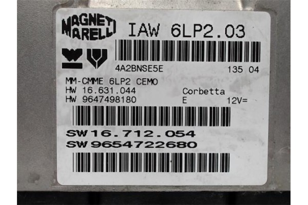 Recambio de centralita encendido para peugeot 206 1.4 16v referencia OEM IAM 9654722680  