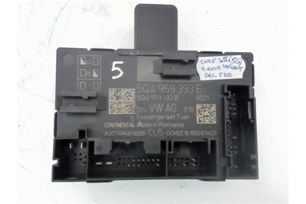 Recambio de centralita cierre para volkswagen golf vii (5g1/be1) referencia OEM IAM 5Q4959393E  