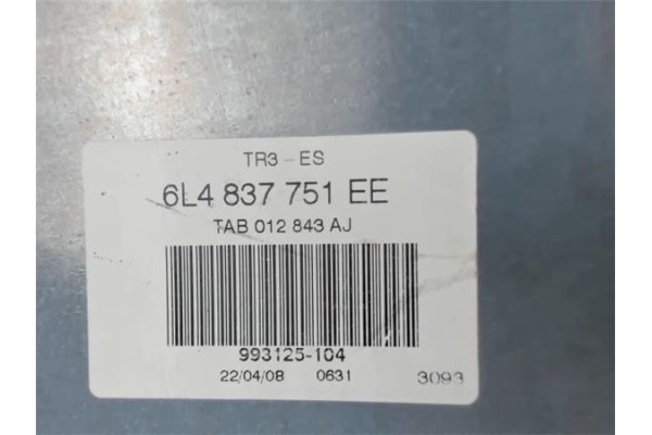 Recambio de elevalunas electrico delantero izquierdo para seat ibiza (6l1) 1.4 sport referencia OEM IAM 6L4837751EE 6L4837755AD 