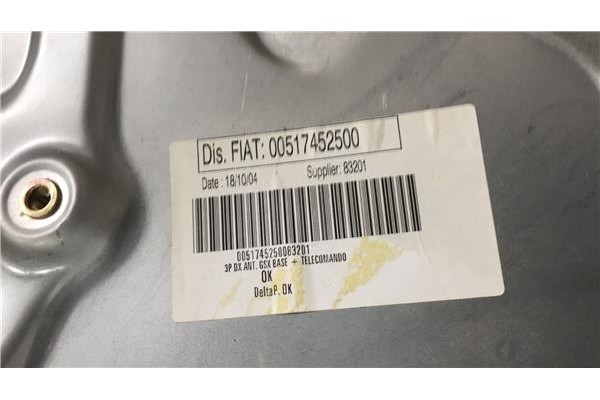 Recambio de elevalunas electrico delantero derecho para fiat stilo (192) 1.9 jtd (192_xe1a) referencia OEM IAM 00517452500 51714