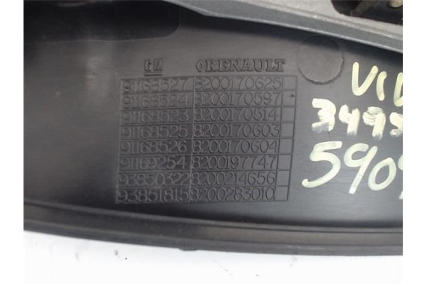 Recambio de maneta exterior delantero derecha para opel vivaro 1.9 dti referencia OEM IAM 8200170625 91168527 