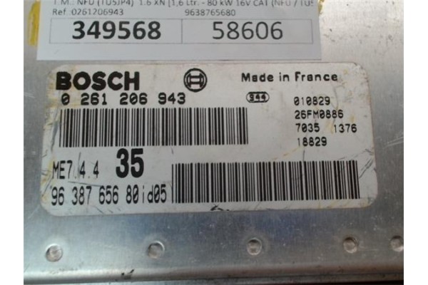 Recambio de centralita para peugeot 307 (s1) 1.6 xn referencia OEM IAM 9638765680 0261206943 