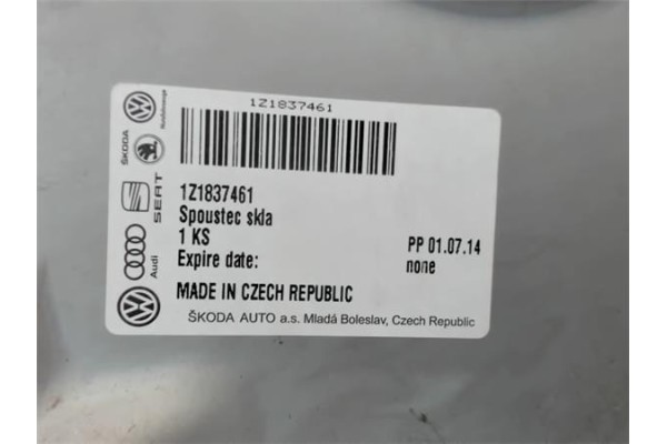 Recambio de elevalunas electrico delantero izquierdo para skoda octavia berlina (1z3) referencia OEM IAM 1Z1837461 LTSK507L 