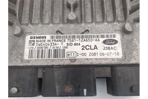 Recambio de centralita para ford fiesta (cbk) 1.4 fun referencia OEM IAM (7S6112A650AA)(5WS40433A-T) (SID 804) (2CLA) (J38AC) 