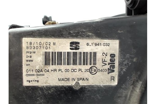Recambio de faro delantero dcho para seat ibiza (6l1) referencia OEM IAM 6L1941032 89307101 