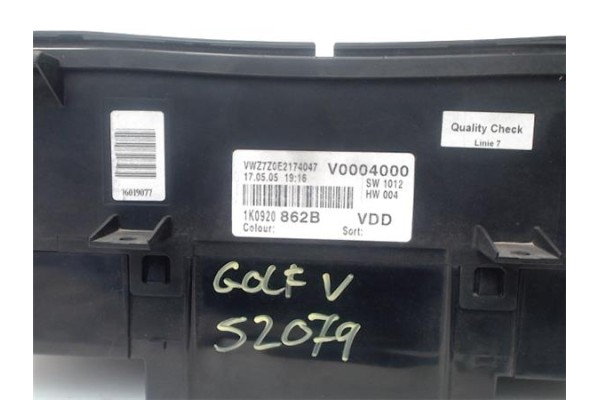 Recambio de cuadro completo para volkswagen golf v plus (5m1) 1.9 tdi referencia OEM IAM 1K0920862K  