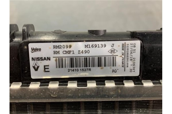 Recambio de radiador agua para nissan qashqai ii (j11e) 1.2 n-connecta referencia OEM IAM M169139J  