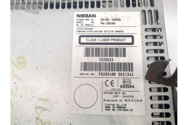 Recambio de autoradio para nissan navara pickup (d40m) 2.5 dci referencia OEM IAM 28184EB46B 28185EB45B 