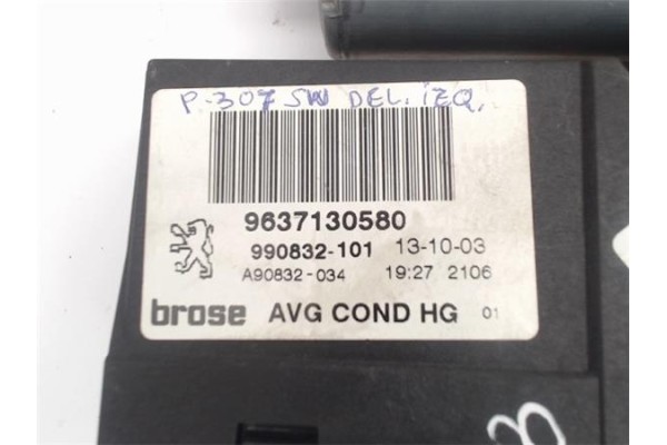 Recambio de motor elevalunas delantero izquierdo para peugeot 307 (s1) referencia OEM IAM (9637130580) (990186-200) 