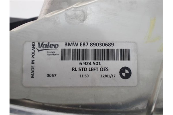 Recambio de piloto trasero izquierdo para bmw serie 1 berlina (e81/e87) 2.0 120d referencia OEM IAM E8789030689 0057 