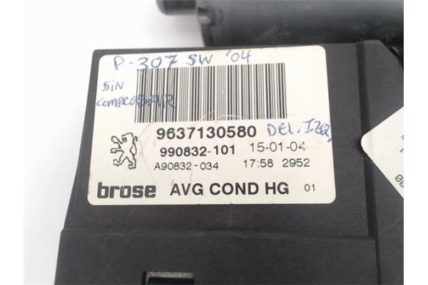 Recambio de motor elevalunas delantero izquierdo para peugeot 307 berlina (s2) referencia OEM IAM (9637130580) (990186-200) 