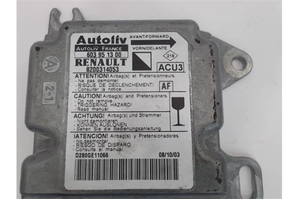 Recambio de centralita airbag para nissan kubistar (x76) 1.5 dci 70 referencia OEM IAM 8200314053 603951300 