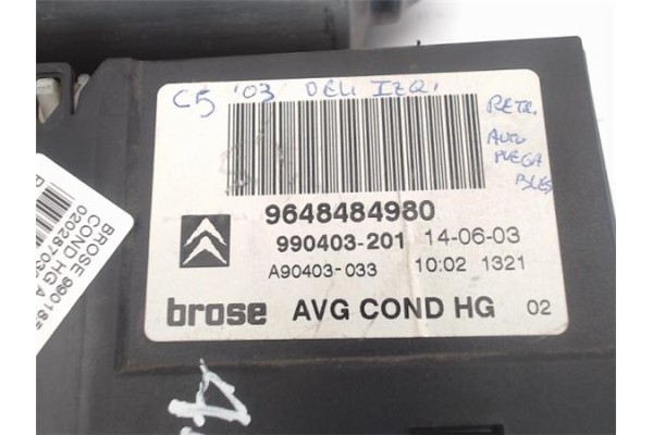 Recambio de motor elevalunas delantero izquierdo para citroen c5 berlina referencia OEM IAM (9648484980) (990185-200)  