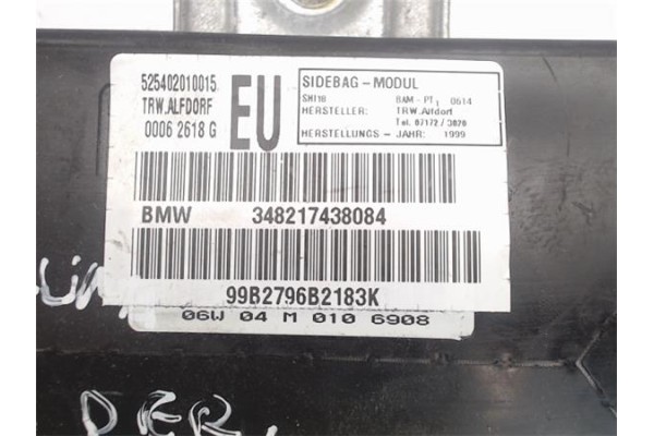 Recambio de airbag lateral delantero derecho para bmw serie 3 berlina (e46) referencia OEM IAM 348217438084 99B2796B2183K 
