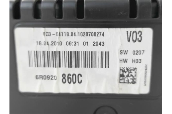 Recambio de cuadro completo para volkswagen polo v (6r1) 1.4 advance referencia OEM IAM 6R0920860CX  
