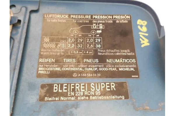 Recambio de tapa exterior combustible para mercedes-benz clase a (bm 168) 1.9 190 (168.032) referencia OEM IAM A1687500106  
