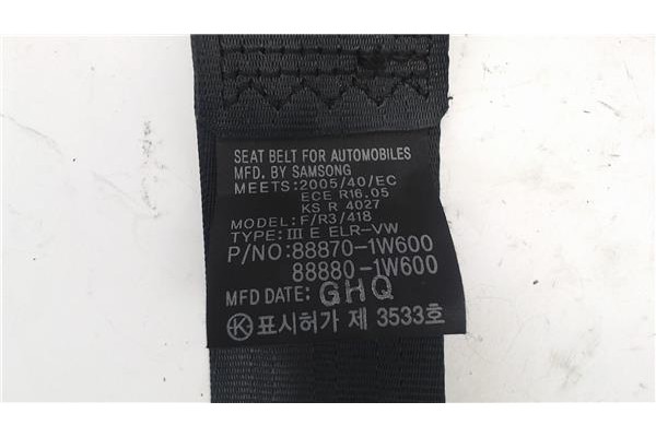 Recambio de cinturon seguridad delantero derecho para kia rio (ub) 1.2 basic referencia OEM IAM 888801W600HCS  
