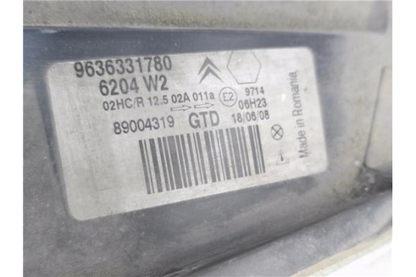 Recambio de faro delantero izquierdo para citroen saxo 1.4 sx referencia OEM IAM 9636331780 89004319 