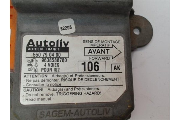 Recambio de centralita para peugeot 106 (s2) referencia OEM IAM 9638588780 55790400 