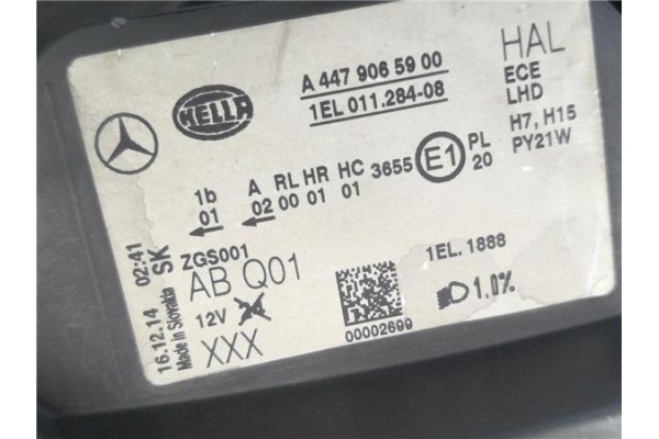 Recambio de faro delantero dcho para mercedes-benz vito furgón (447) 2.1 114/116 cdi, 119 cdi/bt 4x4 extralang (447.605) referen
