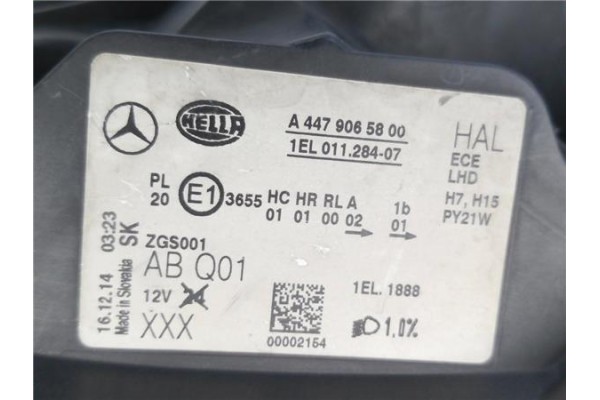 Recambio de faro delantero izquierdo para mercedes-benz vito furgón (447) 2.1 114/116 cdi, 119 cdi/bt 4x4 extralang (447.605) re