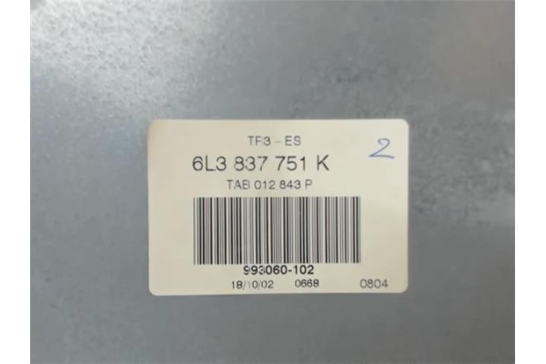 Recambio de elevalunas electrico delantero izquierdo para seat ibiza (6l1) referencia OEM IAM 6L3837751K  
