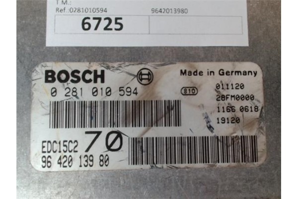 Recambio de centralita para peugeot 206 referencia OEM IAM 9642013980 0281010594 