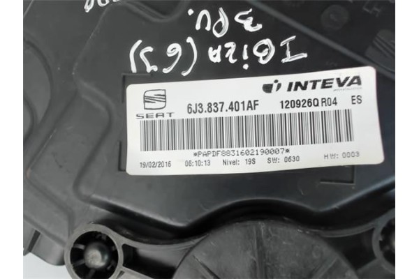 Recambio de mecanismo elevalunas delantero izquierdo para seat ibiza berlina (6j5) referencia OEM IAM 6J3837401AF  