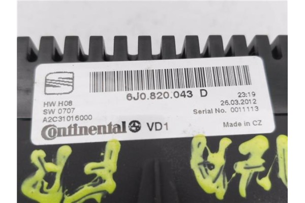Recambio de mandos climatizador para seat ibiza berlina (6j5) 1.6 reference referencia OEM IAM 6J0820043D  