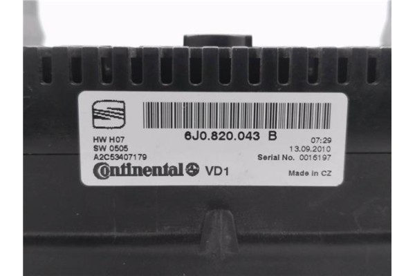 Recambio de mandos climatizador para seat ibiza berlina (6j5) 1.4 reference referencia OEM IAM 6J0820043B  
