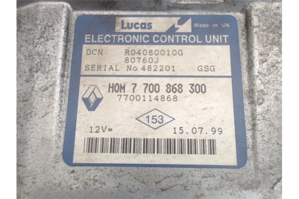 Recambio de centralita para renault kangoo i (f/kc0) d 55 1.9 (kc0d) referencia OEM IAM 7700868300  