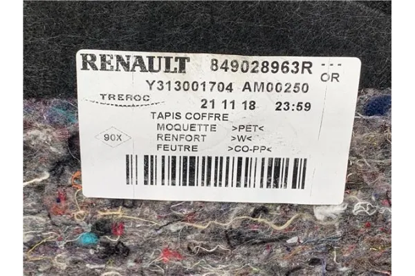 Recambio de guarnecido piso maletero para dacia sandero stepway 2017-2020 1.0 sce stepway 75 (b8jc, b8jd) referencia OEM IAM 849