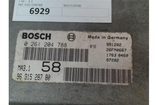 Recambio de centralita para peugeot 106 (s1) 1.1 referencia OEM IAM 9631528780 0261204788 