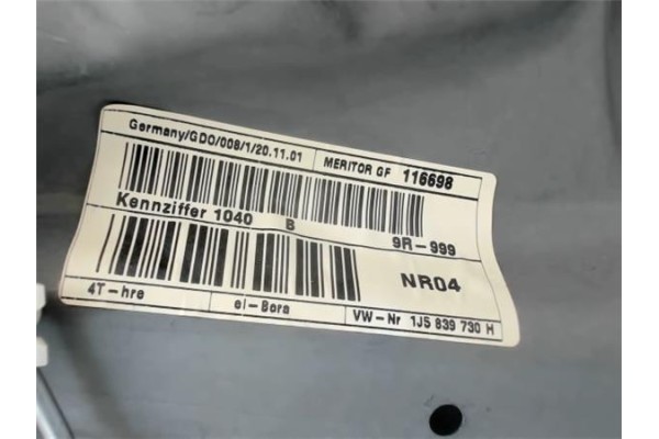 Recambio de elevalunas electrico trasero derecho para volkswagen golf iv berlina (1j1) referencia OEM IAM 1J5839730H  