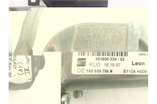 Recambio de motor elevalunas trasero derecho para seat leon (1p1) referencia OEM IAM 1K0959704N 973624-106 