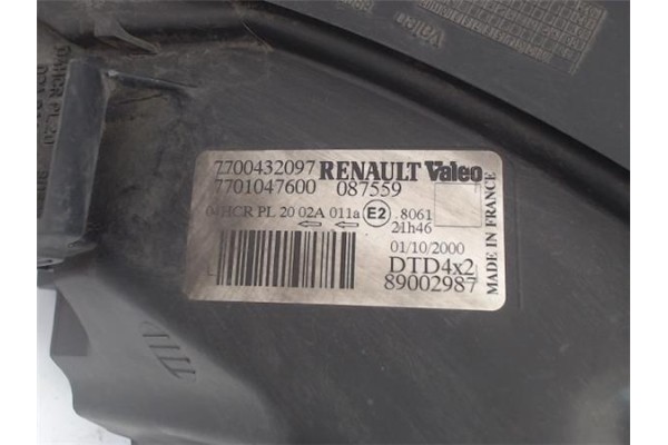 Recambio de faro delantero dcho para renault megane i (ba0/1_) 1.6 16v (ba11, ba04, ba0b, ba1j) referencia OEM IAM 7700432097 08
