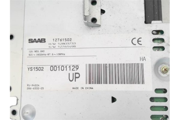 Recambio de radio / cd para saab 9-3 berlina 1.9 tid referencia OEM IAM 12758077 12758074 