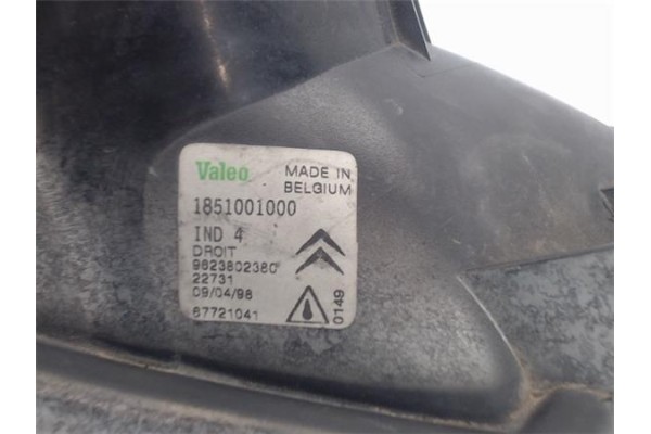 Recambio de faro antiniebla derecho para citroen xsara coupe referencia OEM IAM 1851001000 9623802380/67721041 