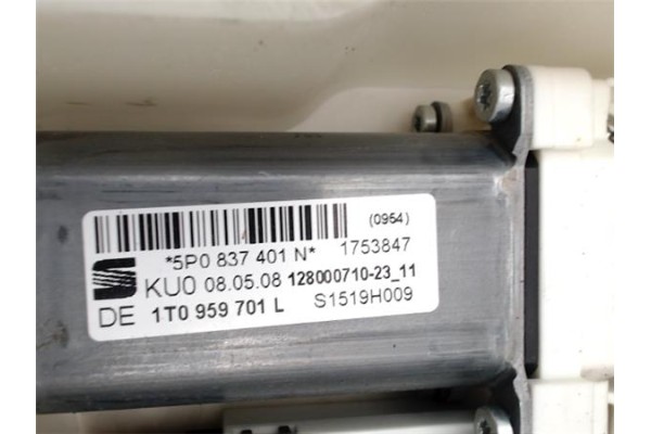 Recambio de mecanismo elevalunas delantero izquierdo para seat altea xl (5p5) 1.9 family referencia OEM IAM 1T0959701L  