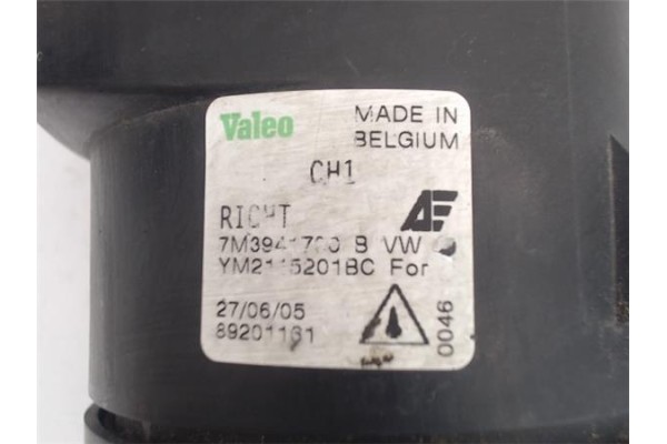 Recambio de faro antiniebla derecho para seat alhambra (7v9) referencia OEM IAM  YM21152018C 