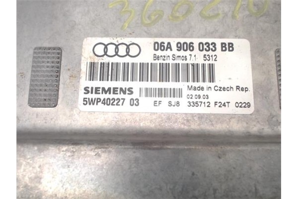 Recambio de centralita para audi a3 (8p1) 1.6 ambiente referencia OEM IAM 06A906033BB 5WP40227 
