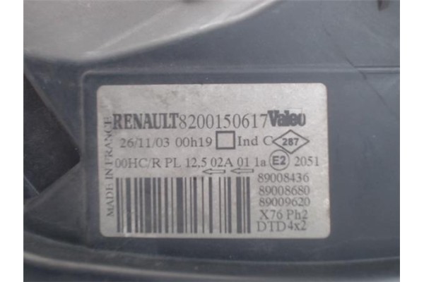 Recambio de faro antiniebla derecho para renault kangoo i (f/kc0) referencia OEM IAM 8200150617  2606000Q0L , NISSAN | 260101934