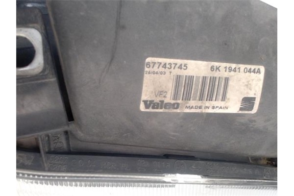 Recambio de faro delantero dcho para seat ibiza (6k1) 1.4 referencia OEM IAM 6K1941044A  