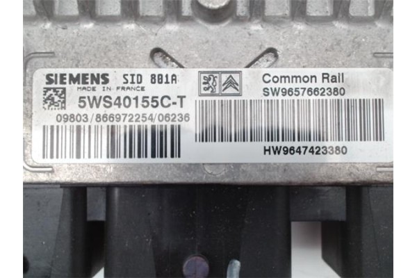 Recambio de centralita para peugeot partner furgón (5) 2.0 hdi referencia OEM IAM SW9657662380 5WS40155CT 