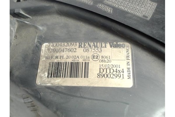 Recambio de faro delantero dcho para renault scenic i (ja...) referencia OEM IAM 7700432093 7701047602 
