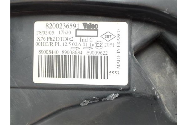 Recambio de faro delantero dcho para renault kangoo i (f/kc0) referencia OEM IAM 8200236591 2051 2606000Q0L , NISSAN | 260600Q0L