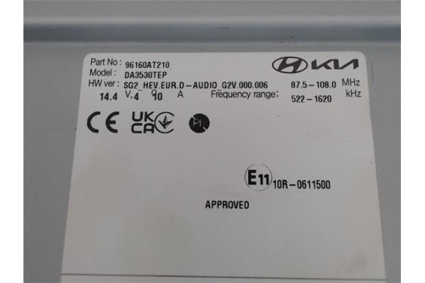 Recambio de radio / cd para kia niro () híbrido vision referencia OEM IAM DA3530TEP  