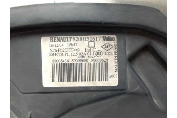 Recambio de faro delantero dcho para renault kangoo i (f/kc0) referencia OEM IAM 8200150617 89008436 2606000Q0L , NISSAN | 26010